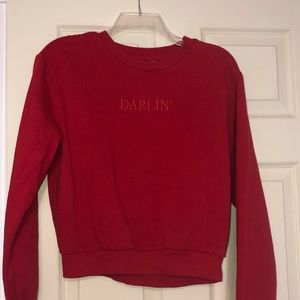 Small H&M red cropped sweatshirt